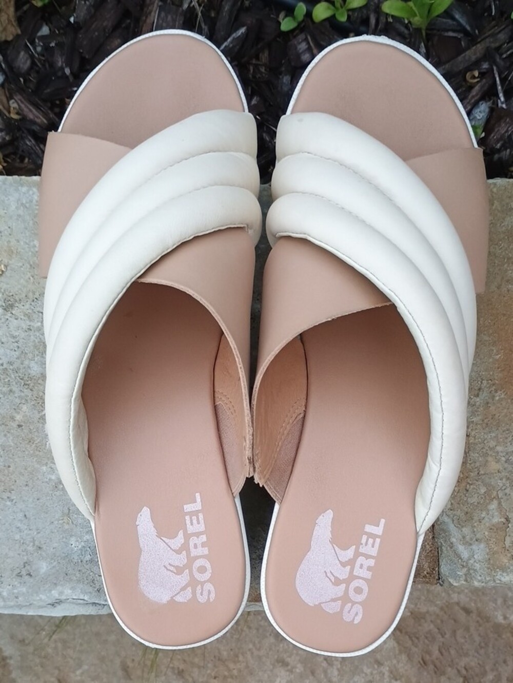 Sorel Cameron Flatform Water Resistant Leather Puff Mule Sandal Women's Size 8 - Picture 3 of 12